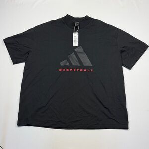 Adidas Black and Red Men's Basketball Tee XL NWT